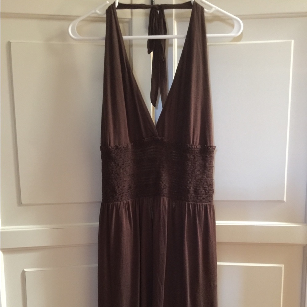Beachwear halter stretch bodice dress/cover up